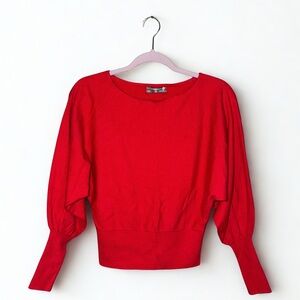 Anthropologie Vibrant Red Knit Sweater